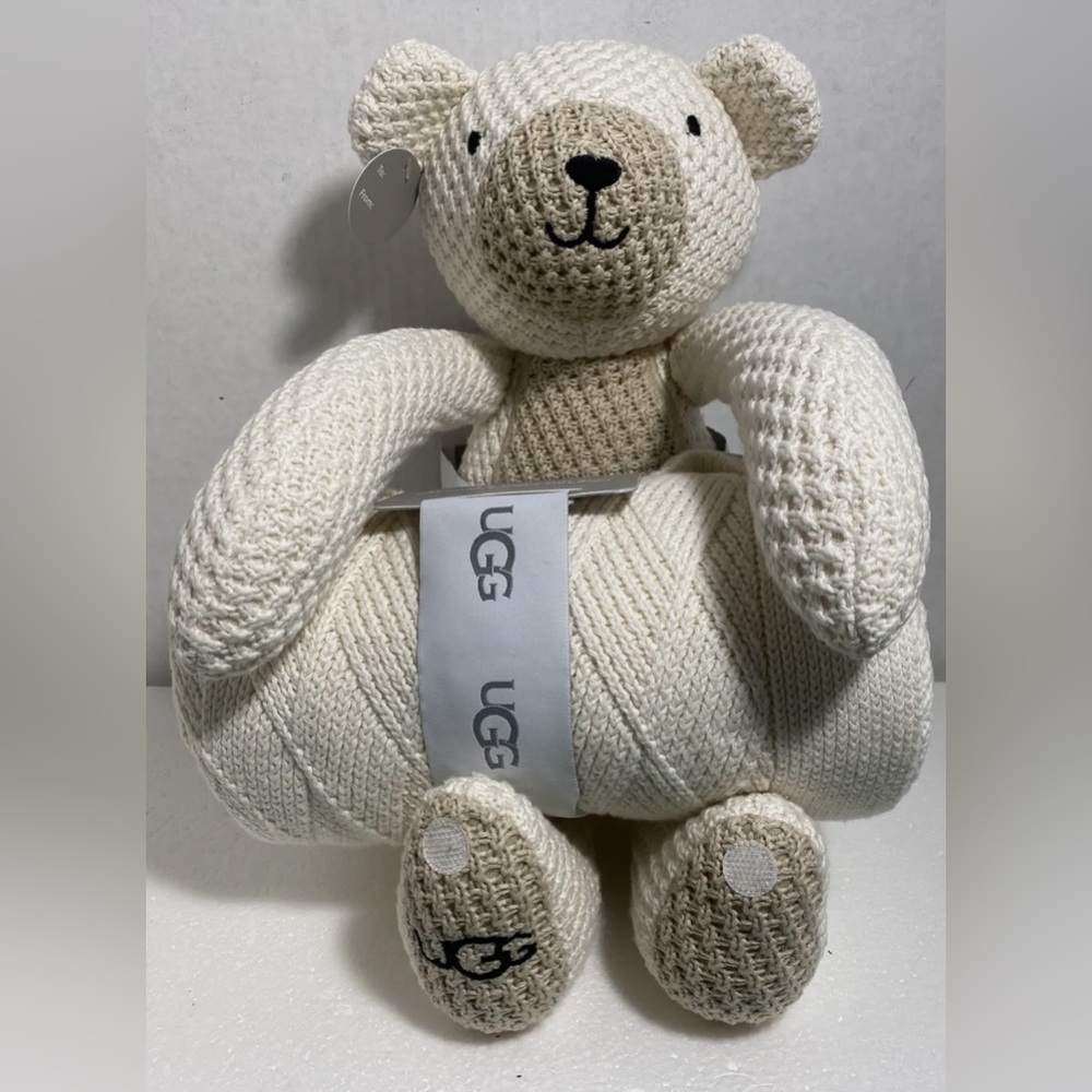 NEW!!! UGG Teddy Bear And Blanket Gift Set Australia Limited Rare Beige 100%